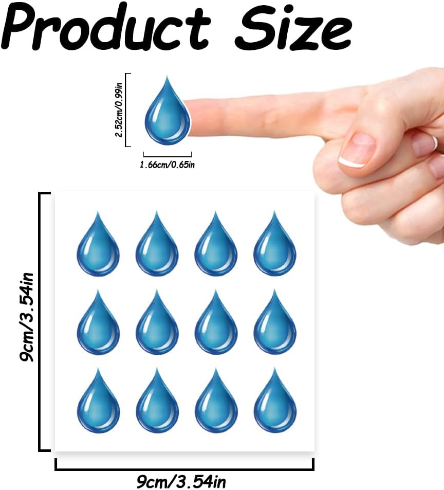 Detalle 2 de AHANDMAKER 240-Piece Teardrop Stickers, Blue Self-Adhesive Decals