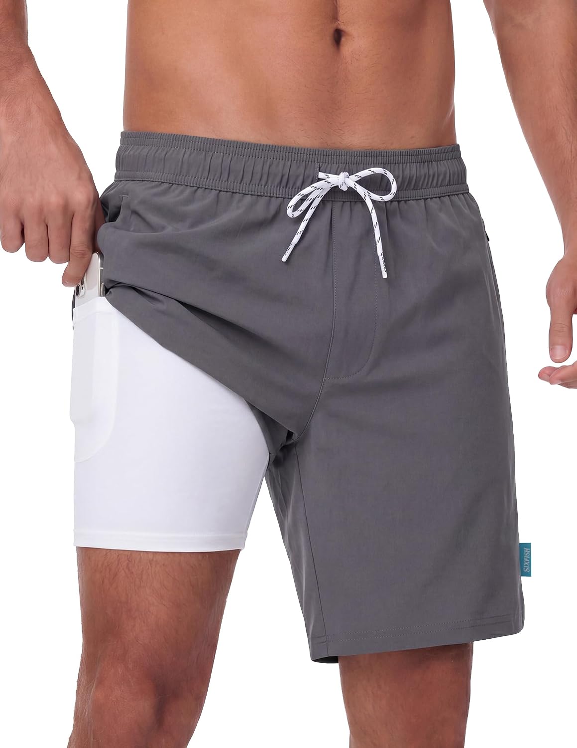 Detalle de Sixfish Men's Swim Trunks, 7-Inch