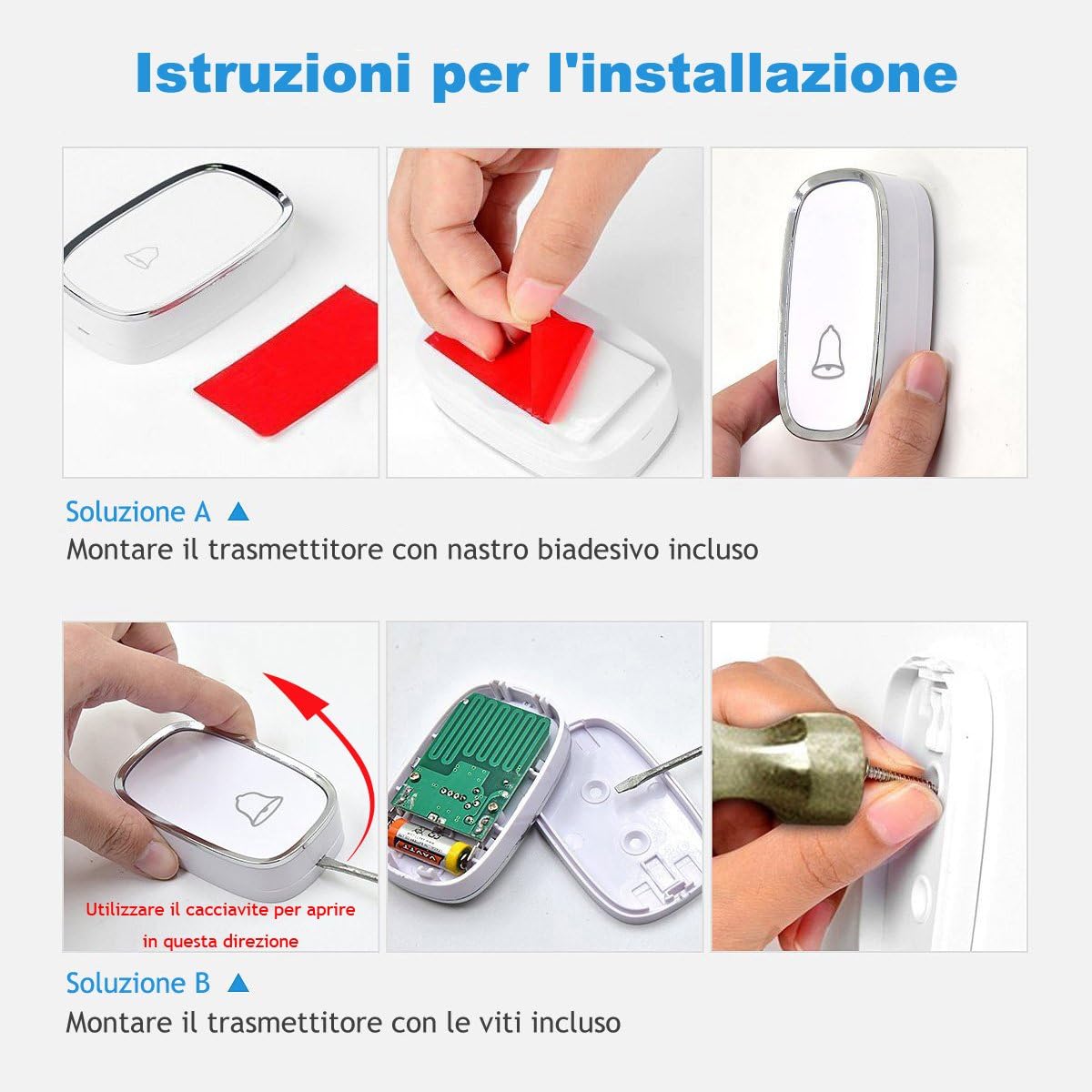 Thumbnail 5 de YYQ Campanello senza fili da esterno IP44 300 m 🔔