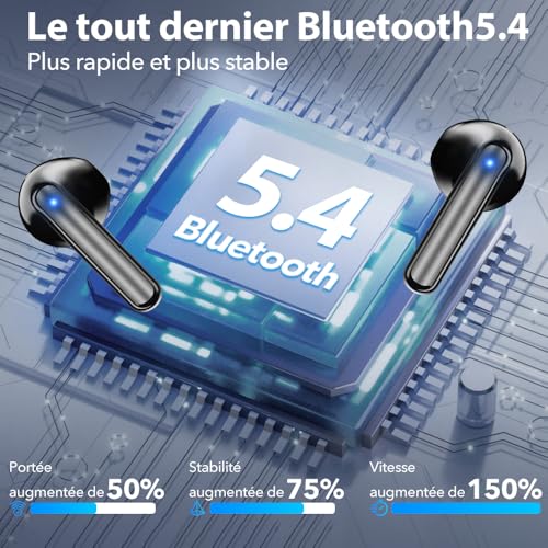 Thumbnail 5 de JBES Écouteurs Bluetooth Sans Fil – 6 micro ENC, 60 h, IP5, USB-C
