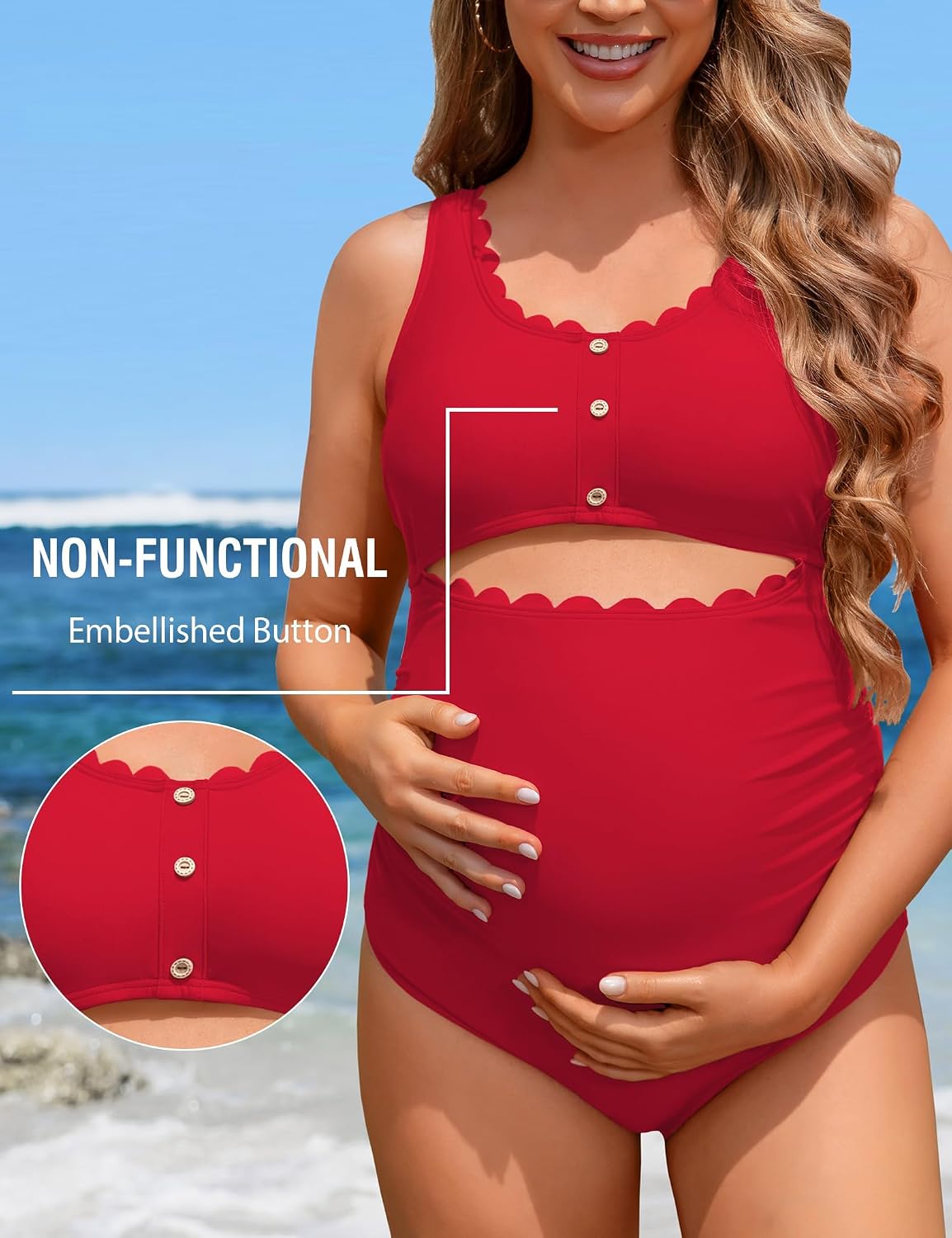 Detalle 2 de Charmo Maternity One-Piece Swimsuit with Removable Bra