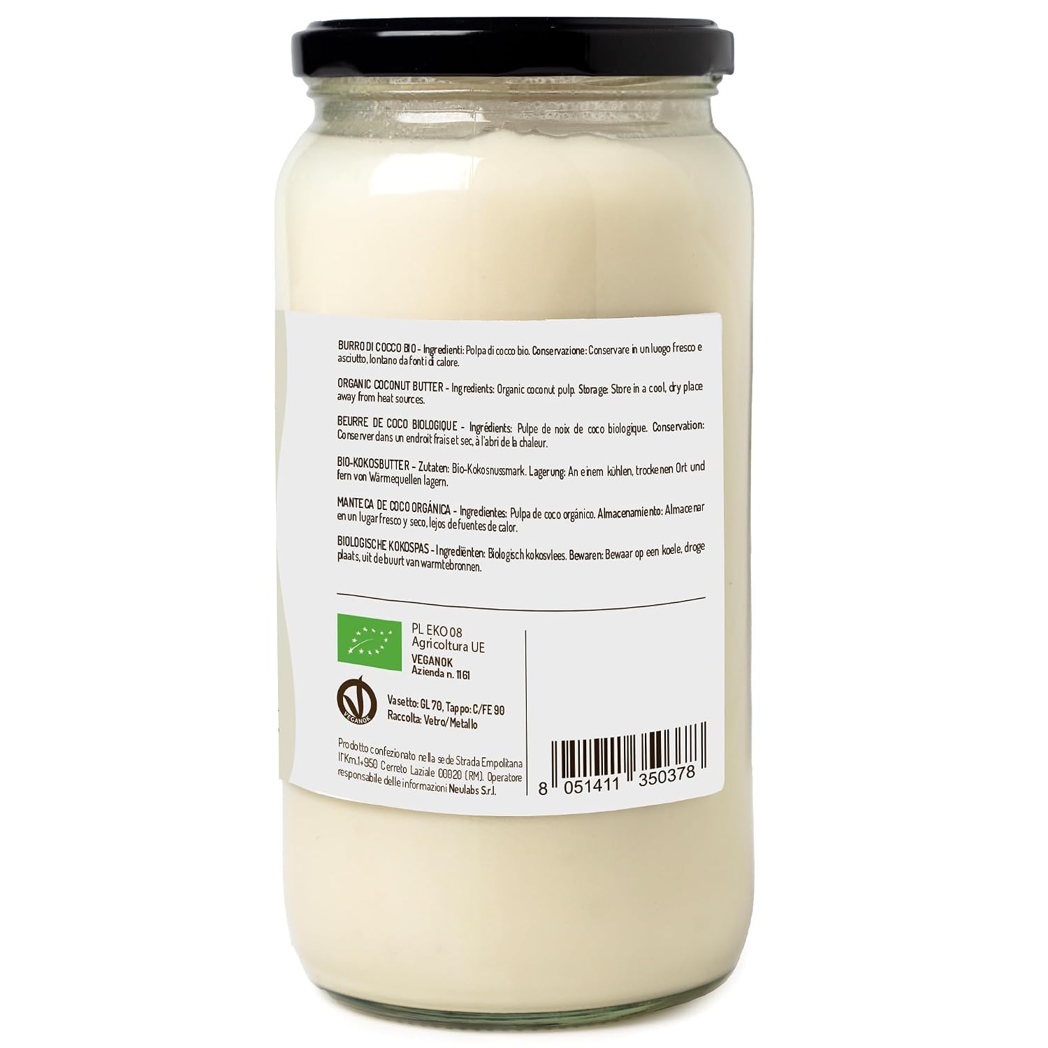 Detalle de Kokoscreme. Cream of Coconut – 1 l (kalt extrahierte Kokoscreme, zuckerfrei, roh) – vegan