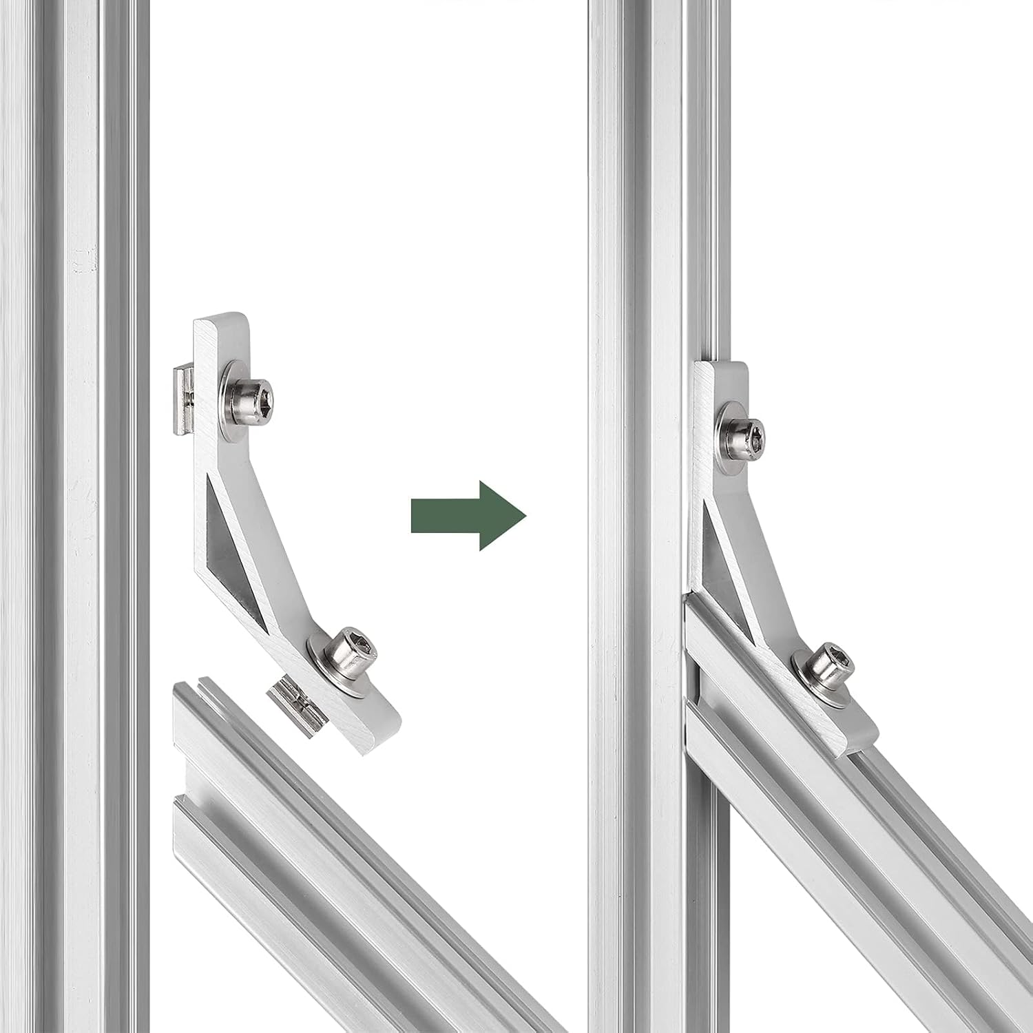 Thumbnail 1 de EYPINS 10x Winkelverbinder Metallwinkel 135° für Aluprofil 30x30 inkl. M8 Schrauben