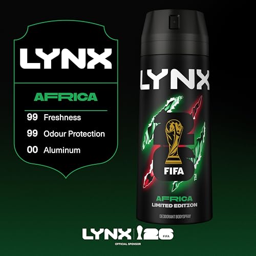 Detalle de VO5 Lynx Africa G.O.A.T. Bodyspray with Zinc Odour-Busting Tech, 6 x 150 ml