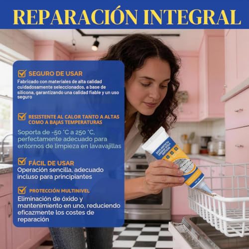 Detalle de AN-WATTY 2 x 50 ml Masilla de Reparación para Cestas y Rejillas de Lavavajillas