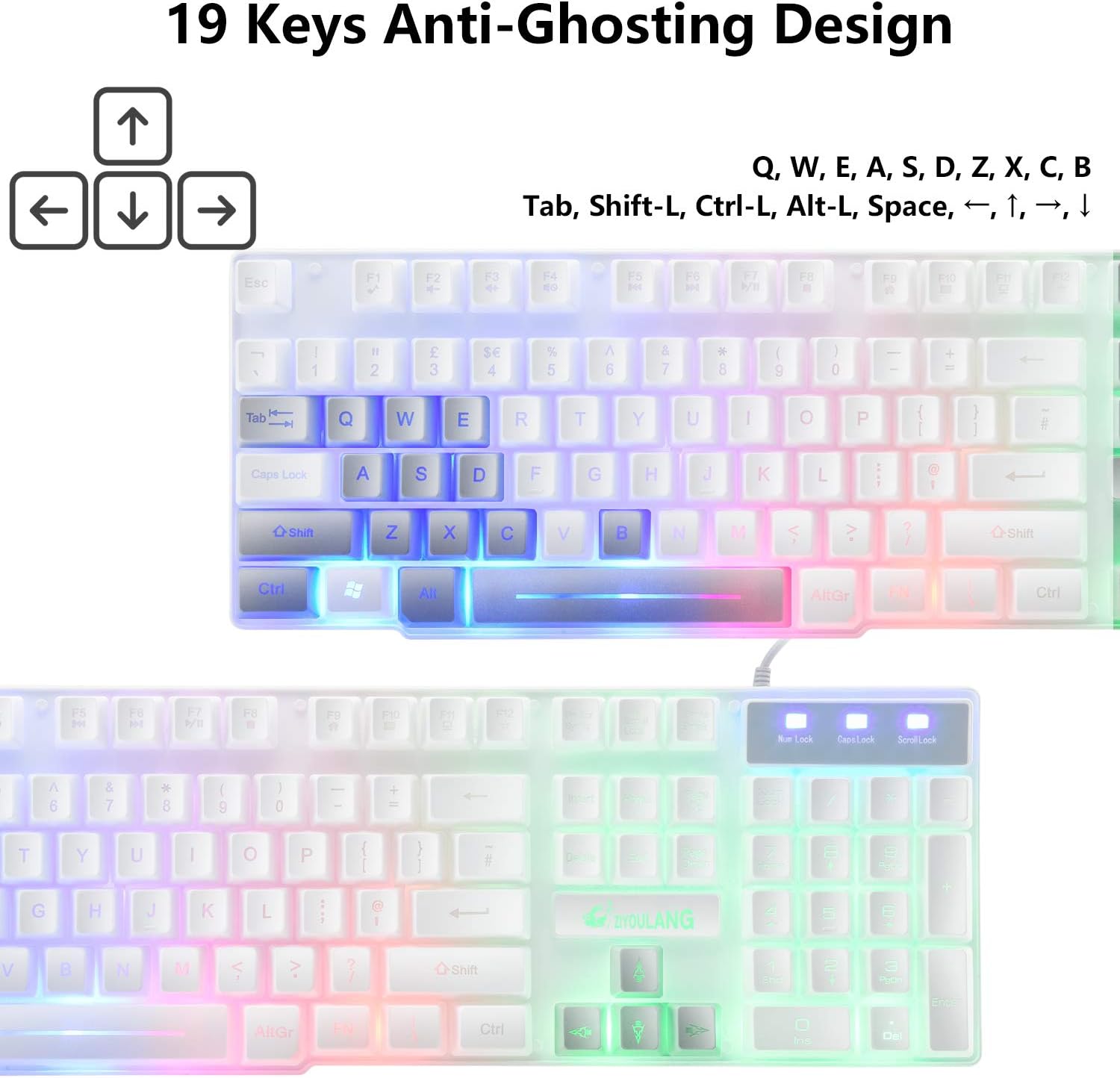 Thumbnail 5 de Gaming Keyboard Headset & Mouse Set UK 104 Keys
