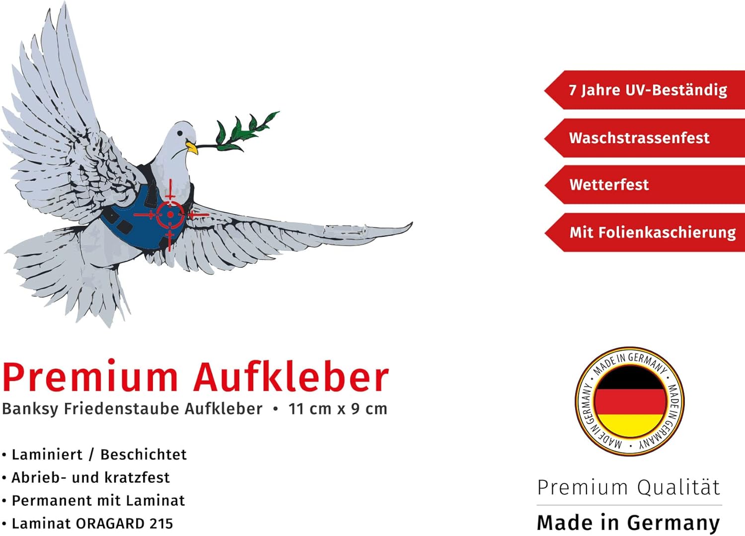 Thumbnail 1 de Banksy Friedenstaube Sticker Aufkleber 🏷️