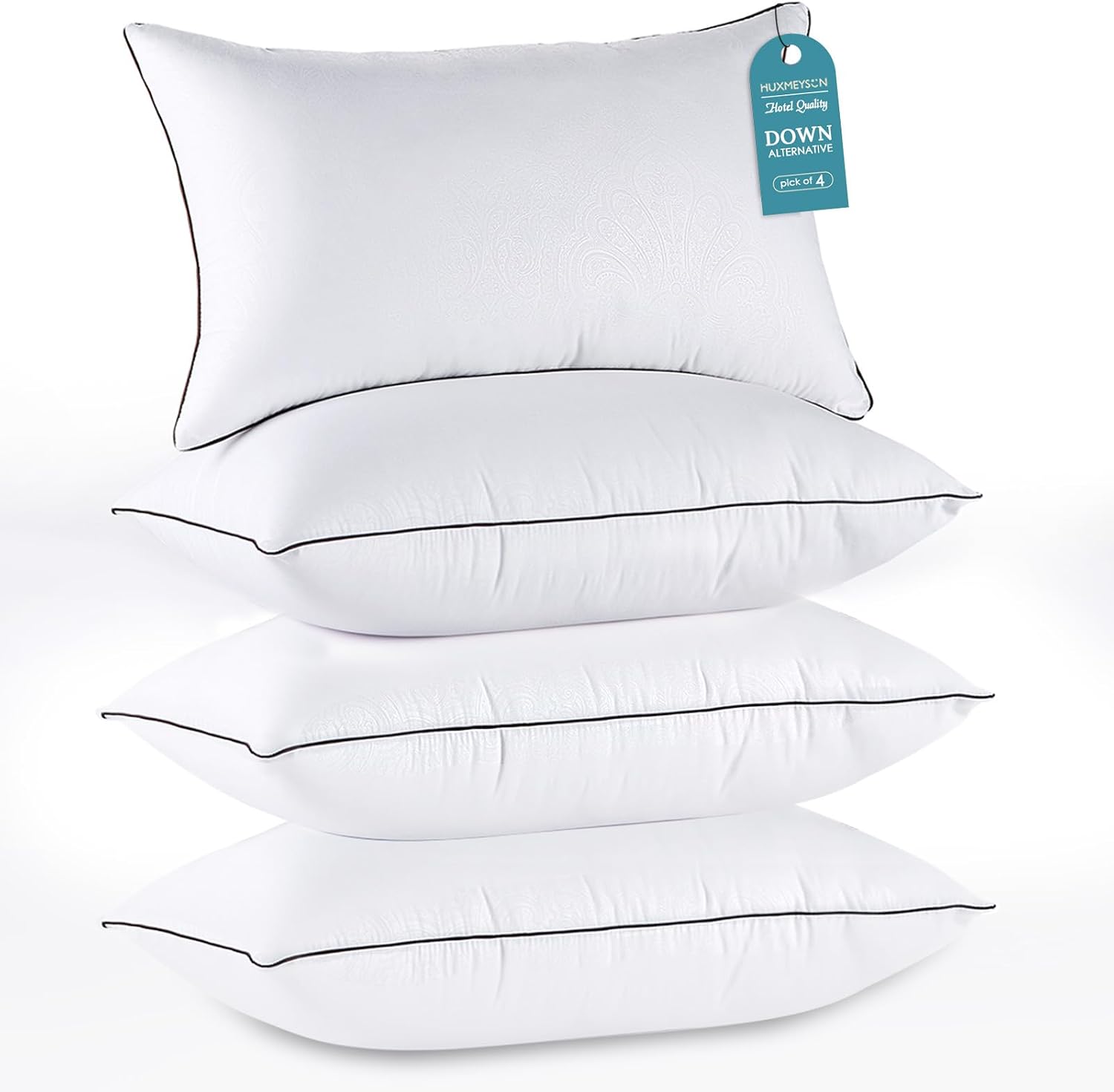 HUXMEYSON Pillows Set of 4 — Standard down-alternative pillows