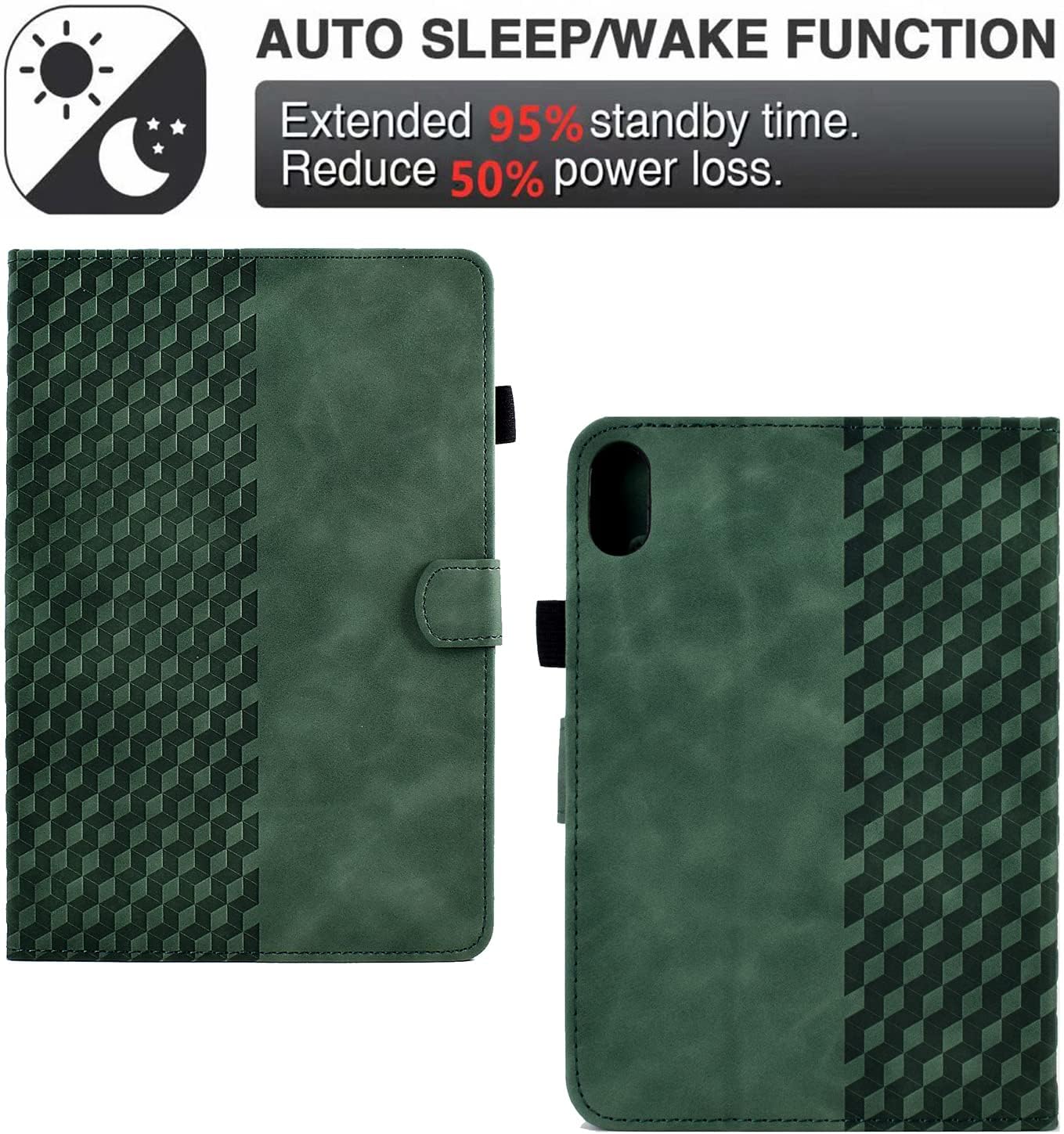 Thumbnail 1 de Vkooer Leather Folio Case for Lenovo Tab P11 2nd Gen 11.5" (2022) – Dark Green