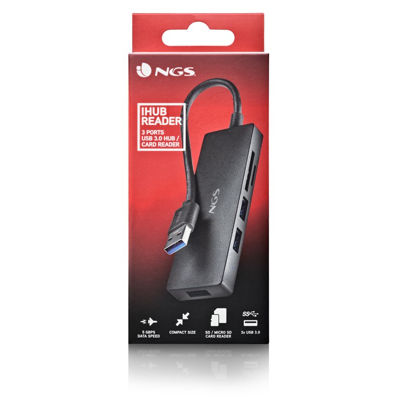 Detalle 1 de NGS IHUB8: Hub USB 3.0 de 8 puertos con interruptores y carga rápida BC1.2