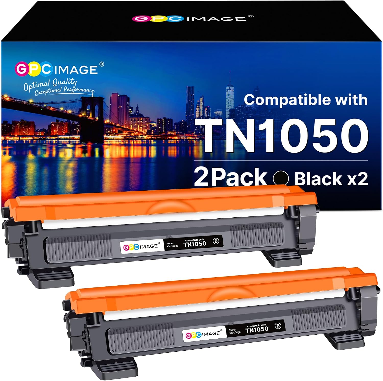 Detalle de GPC IMAGE TN1050 Toner kompatibel für Brother TN-1050 – 2er-Pack (Schwarz)