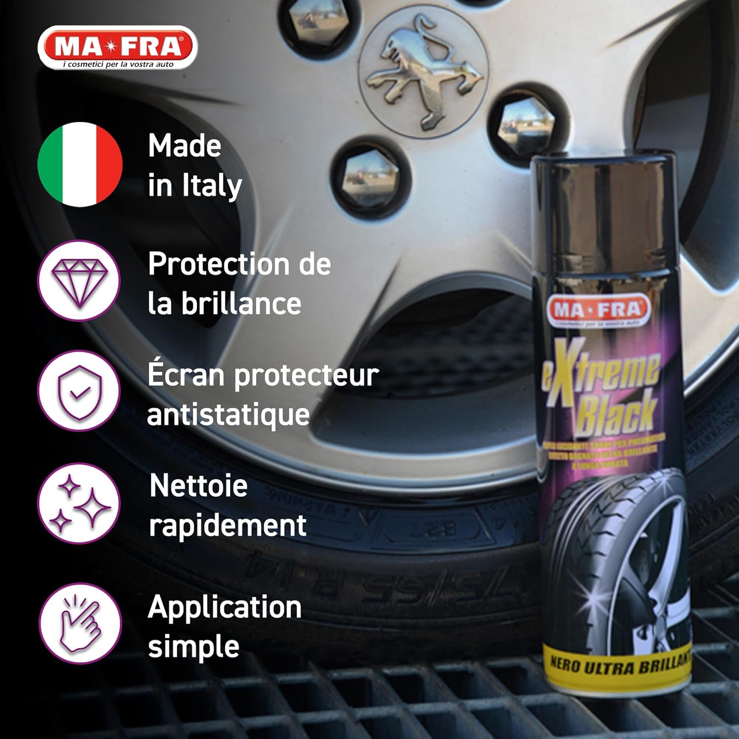 Thumbnail 2 de Mafra Extreme Black Noir Pneus Spray Ultra-Brillant 500 ml