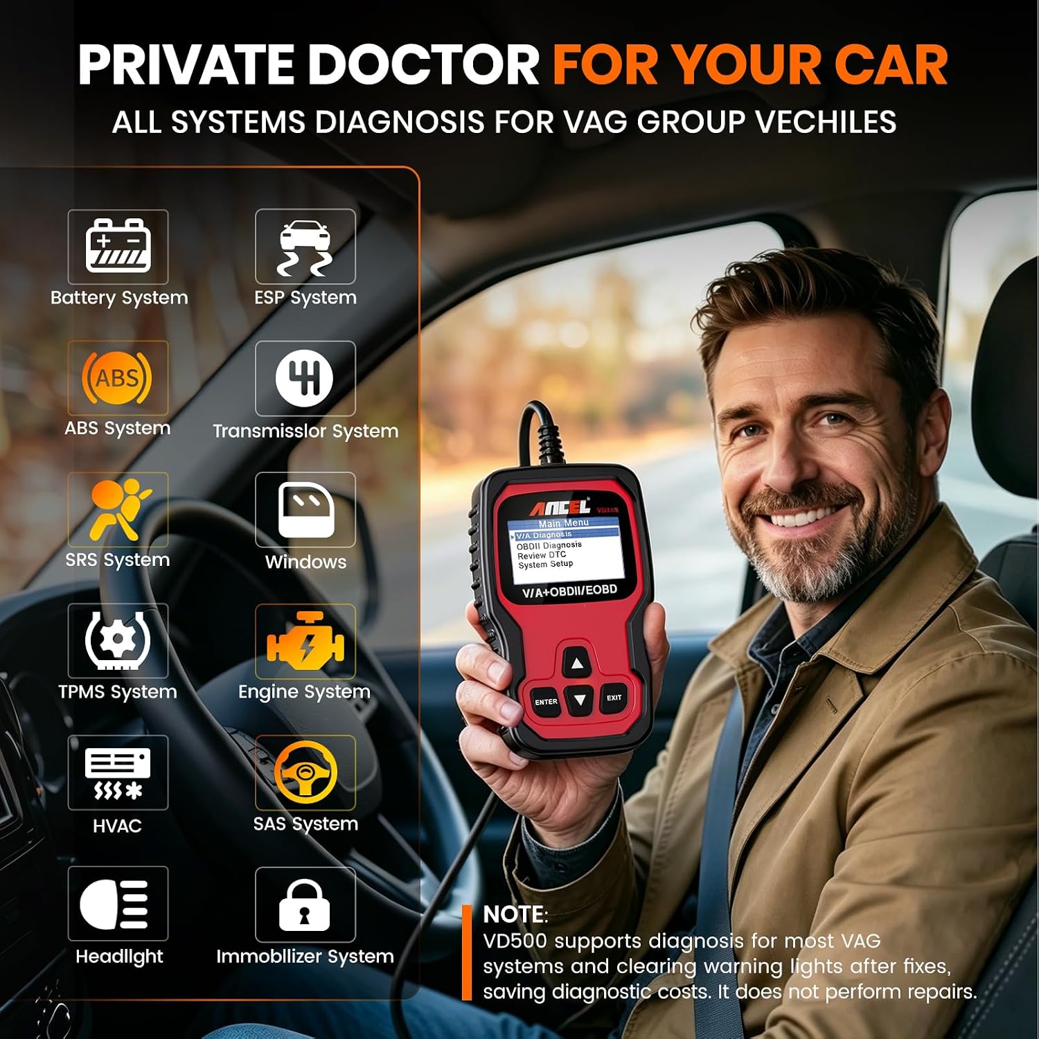 Detalle 2 de ANCEL VD500 OBD2 Scanner for VW/Audi