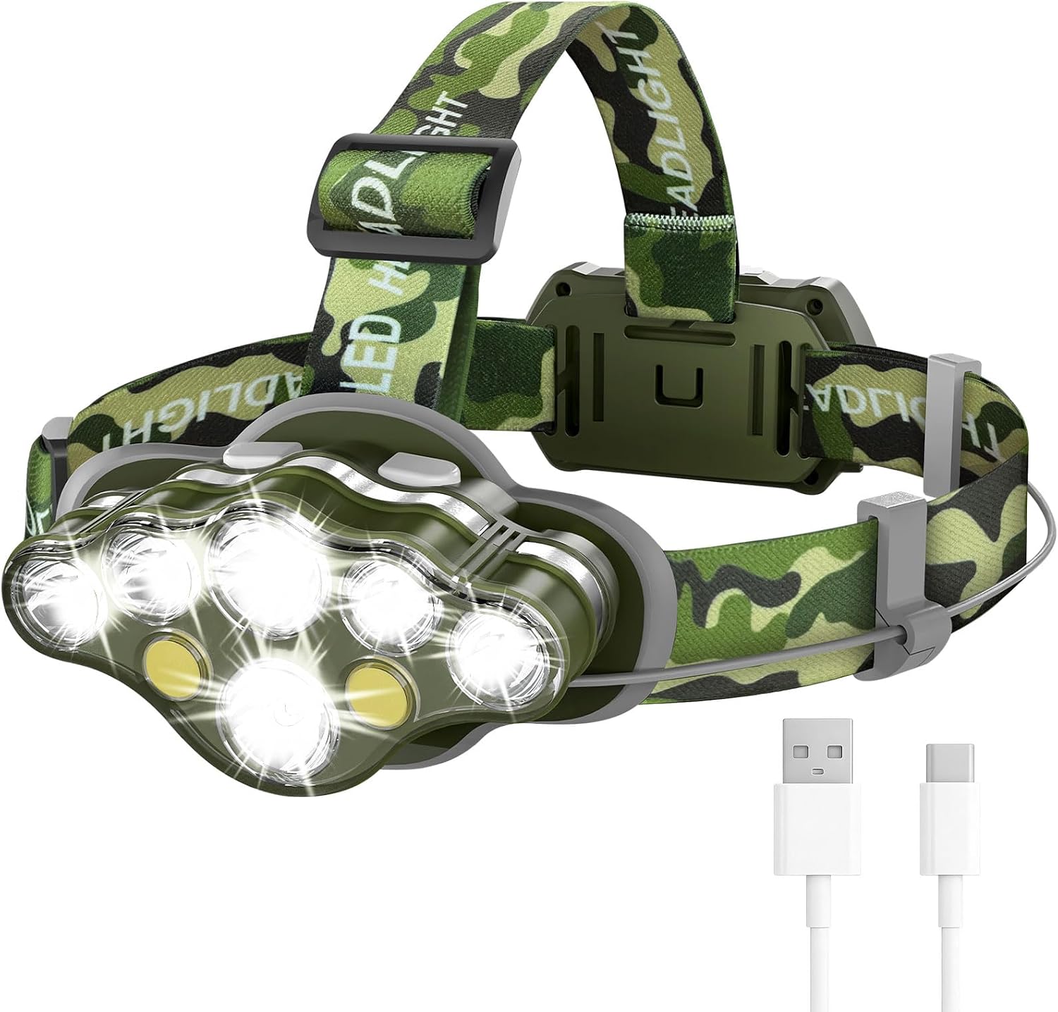 Detalle de MIOISY TG-TD073 Rechargeable Headlamp, 8 Modes, IPX4, Red Light