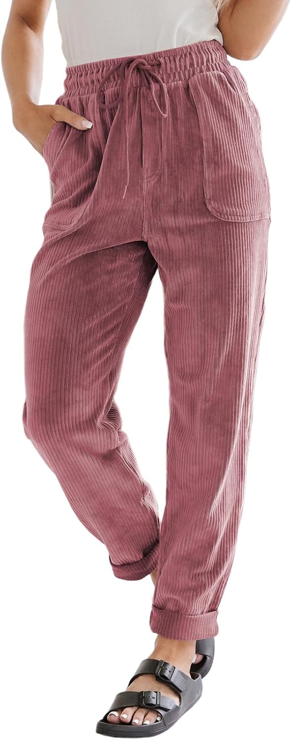 Thumbnail 6 de EVALESS Corduroy Pants High Waist Drawstring Pants