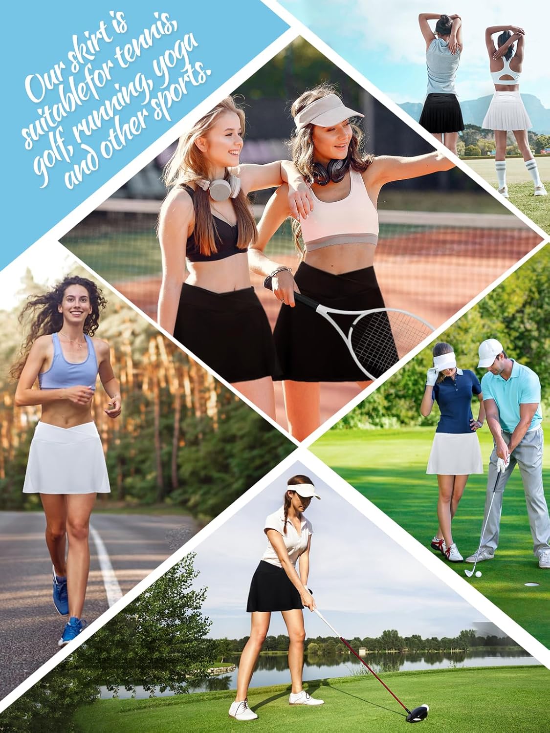 Thumbnail 1 de Jupe de tennis plissée avec short intégré Kefiyis pour femme, taille haute