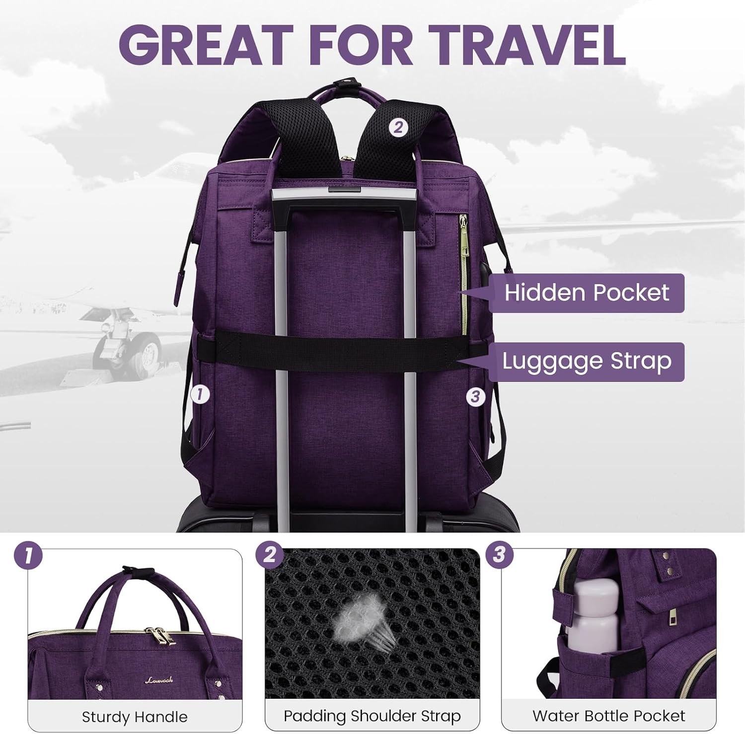 Thumbnail 4 de LOVEVOOK 15.6 Inch Laptop Backpack for Women