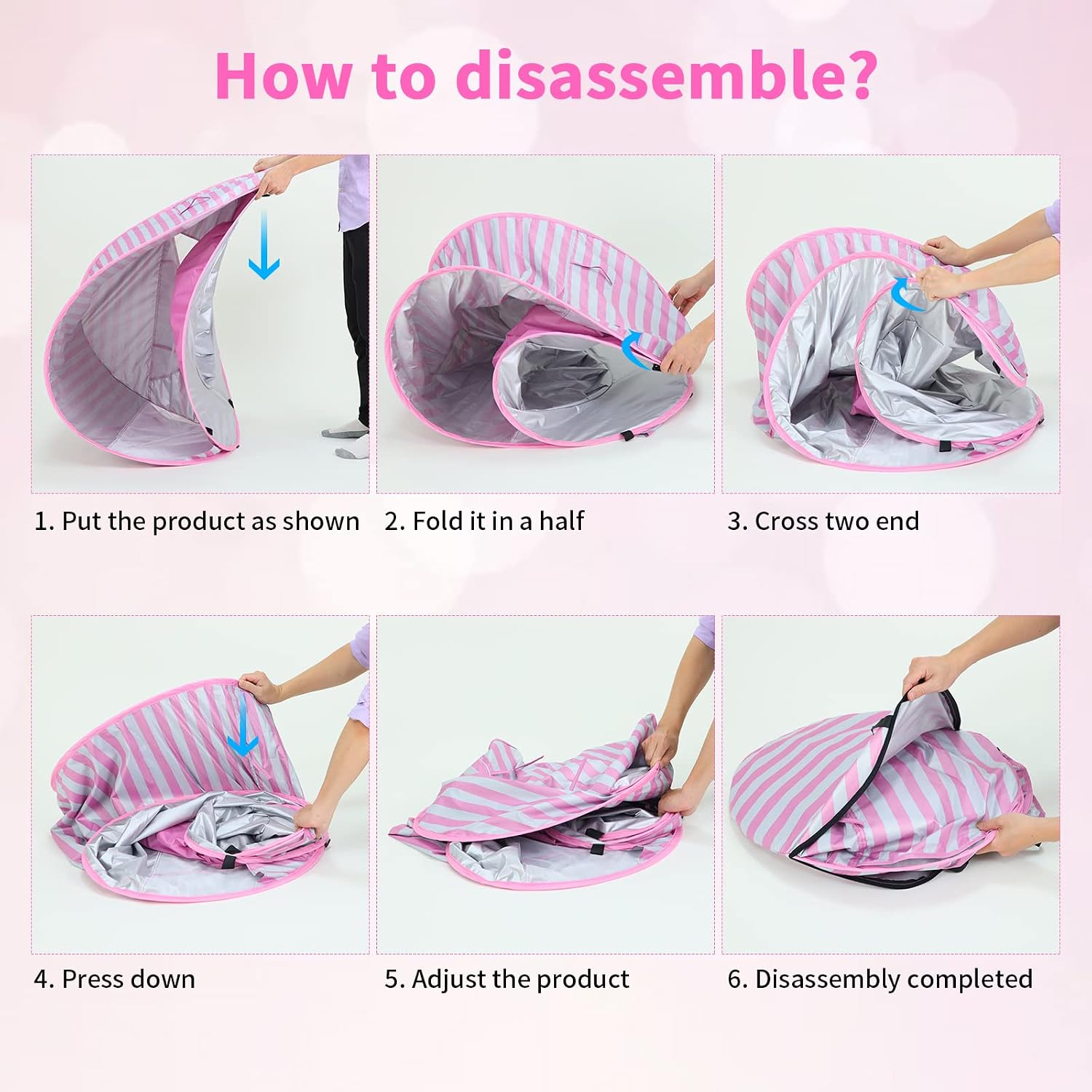 Thumbnail 6 de Pop up Beach Tent with UV Protection for Babies (Pink)