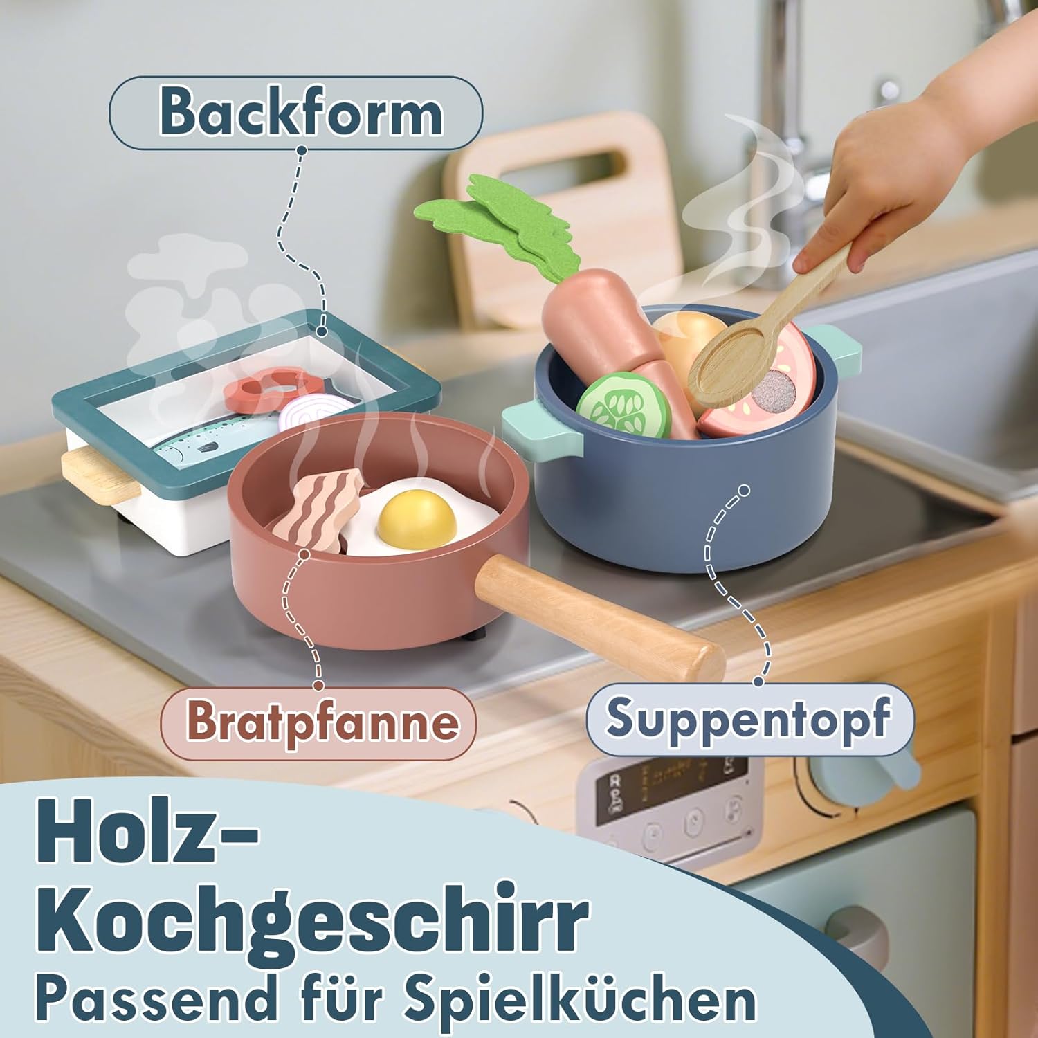 Thumbnail 2 de Lehoo Castle Kinderküche Zubehör Holzset