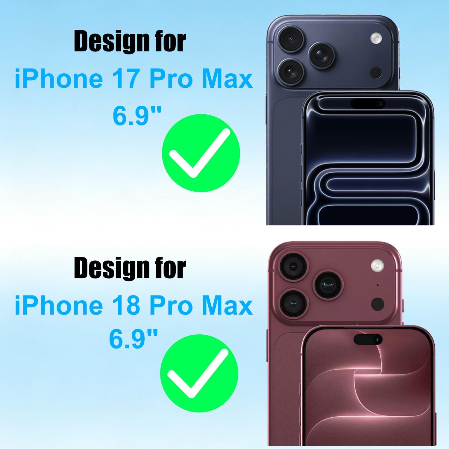 Detalle 2 de UZWZW iPhone 17 Pro Max / 18 Pro Max Screen Protector, 9H Glass with Frame
