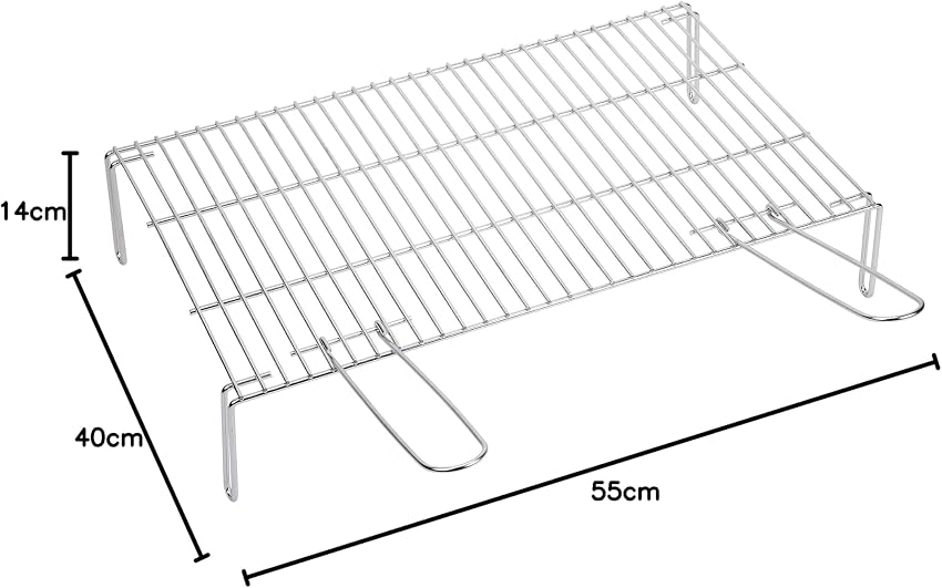 Detalle de Sauvic 02450 Parrilla barbacoa zincada con patas 55 x 40 cm