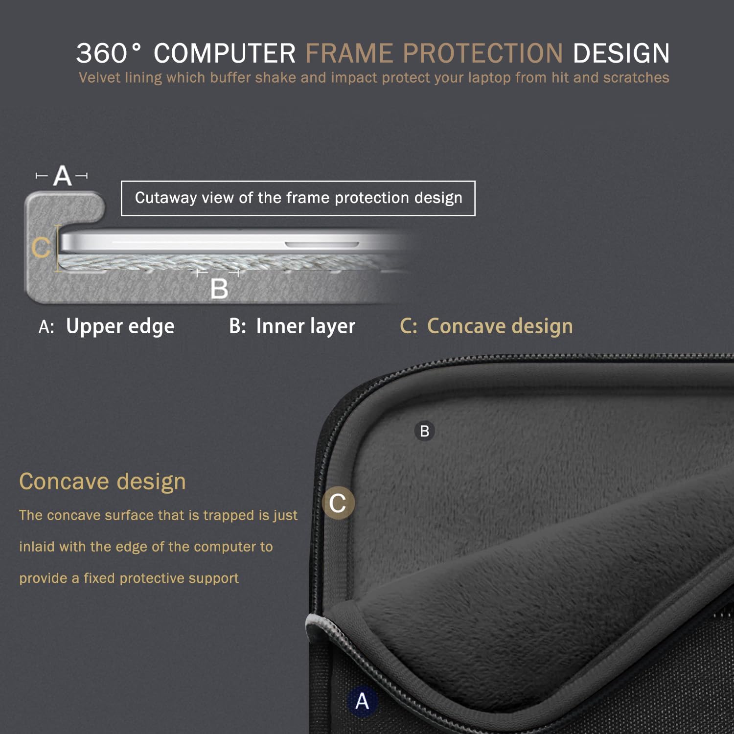 Detalle de Voova Laptop Sleeve Case 15-inch waterproof sleeve