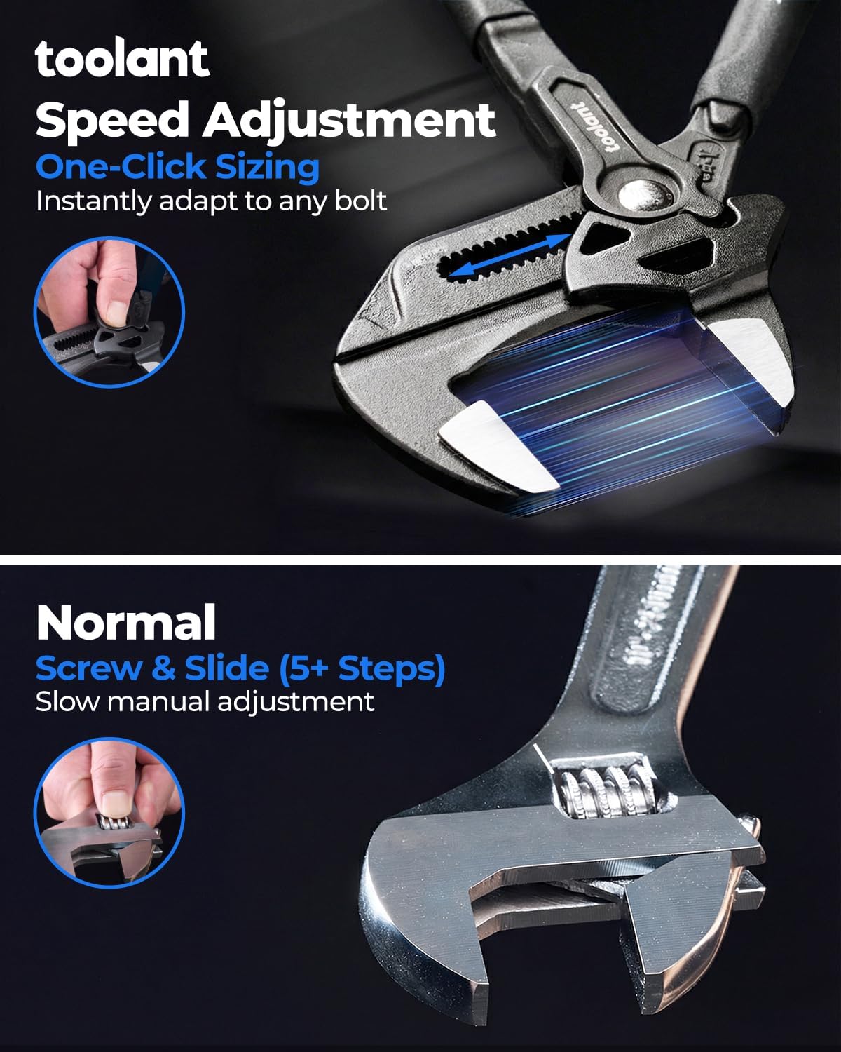 Thumbnail 5 de Toolant 7-Inch Plier Wrench with Pouch: CR-V Construction, Parallel Jaws, and Ergonomic Grip