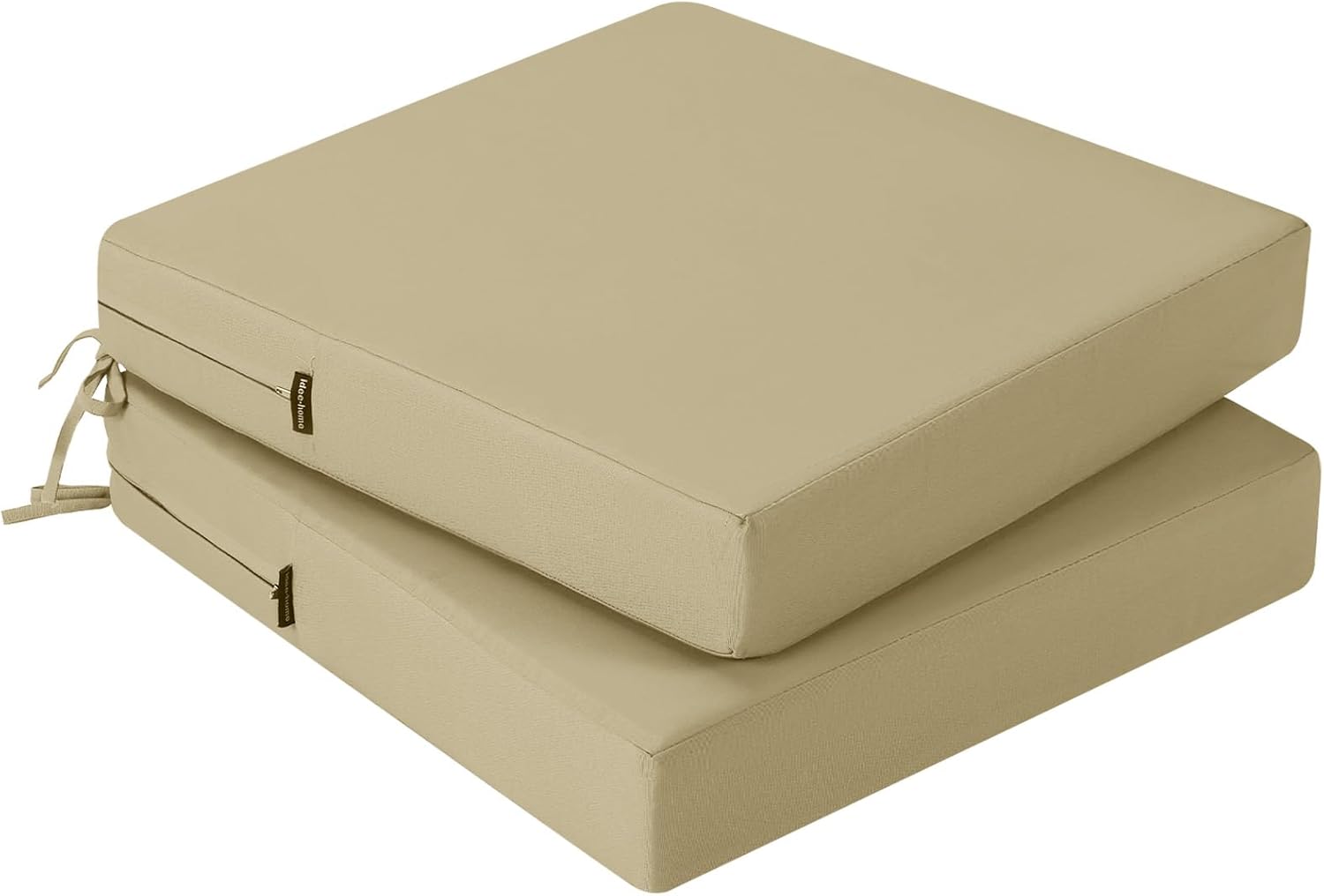 Detalle de PRIMEPATIO Outdoor Chair Cushions Set of 2 – 7cm Thick, Waterproof 40x40cm (Light Khaki)
