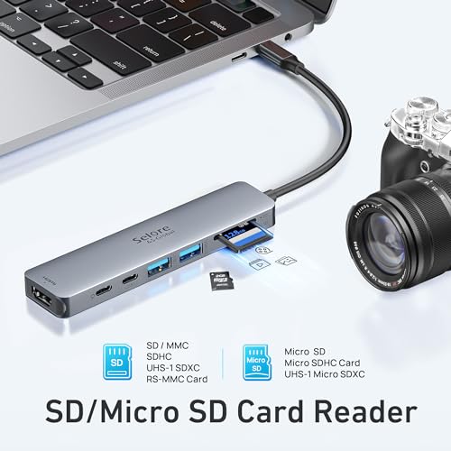 Thumbnail 5 de SELORE Adaptateur USB C Hub 7 en 1 pour MacBook Pro/Air — HDMI 4K, USB, SD/TF