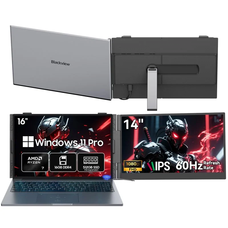 Detalle de Blackview GamiBook 8 Gaming Laptop 16" (Ryzen 7 7735HS) – 16 GB RAM, 1 TB SSD + ampliable hasta 2 TB y pantalla 16:10
