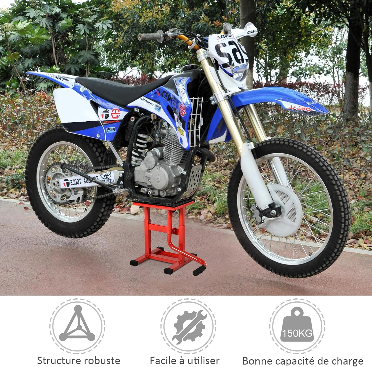 Detalle de HOMCOM Support universel moto 150 Kg
