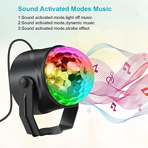 Detalle de URAQT Luci Discoteca LED 360° (2 Pezzi) - Musica Attivata, Telecomando e 7 Colori RGBP per Illuminazione Palco