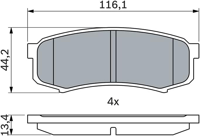 Detalle 2 de Bosch BP152 – Jeu de 4 plaquettes de frein arrière sans cuivre certifiées ECE-R90
