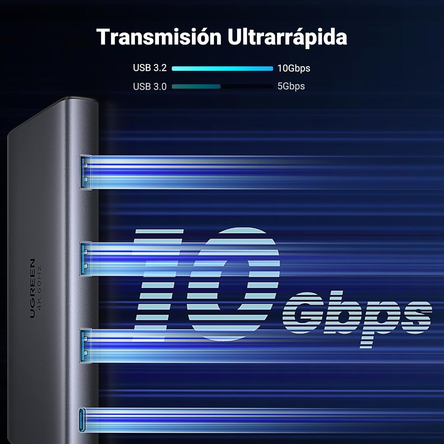 Thumbnail 2 de UGREEN Revodok Pro 109: Hub USB C 10Gbps con HDMI 4K 🌐