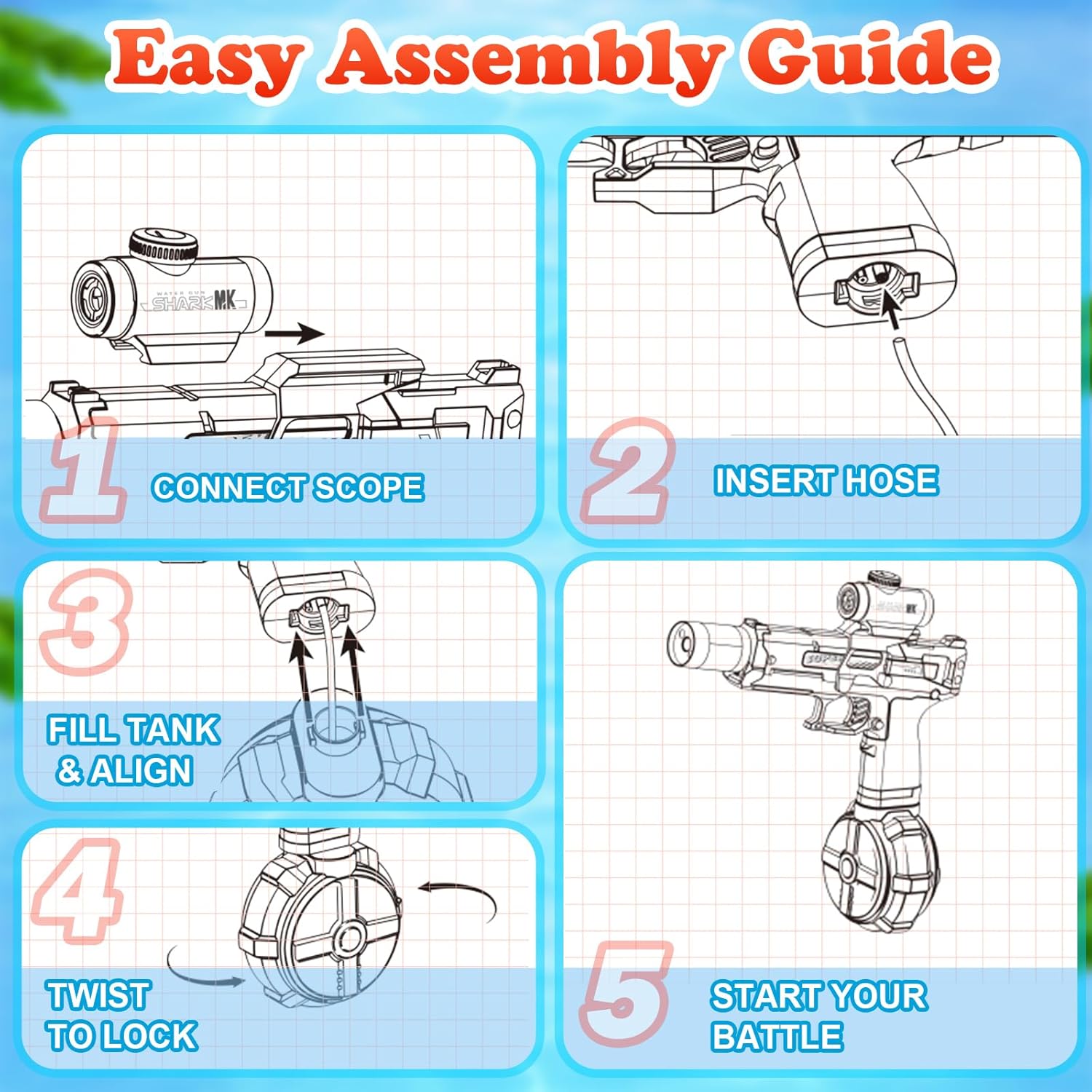 Thumbnail 3 de StimuVariety StimuVariety Electric Water Gun (2-pack) with LED lights and water-spray sound
