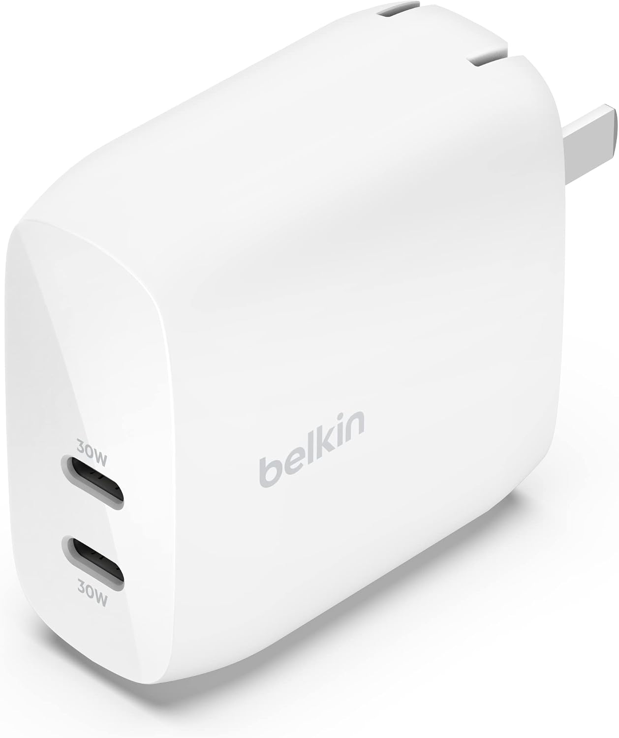 Belkin WCB010dqWHJP USB充電器 2ポート・各30W、PD急速充電と折りたたみ式プラグ