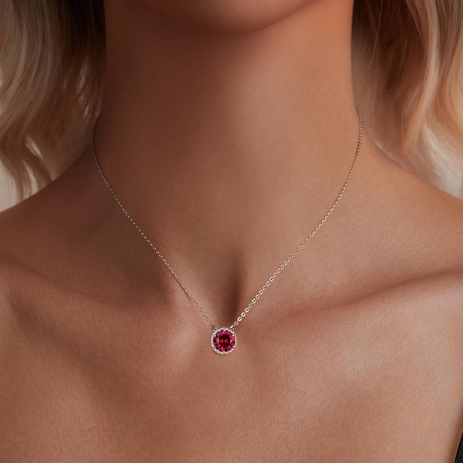 Detalle 2 de Presentski Birthstone Pendant Necklace 925 Silver