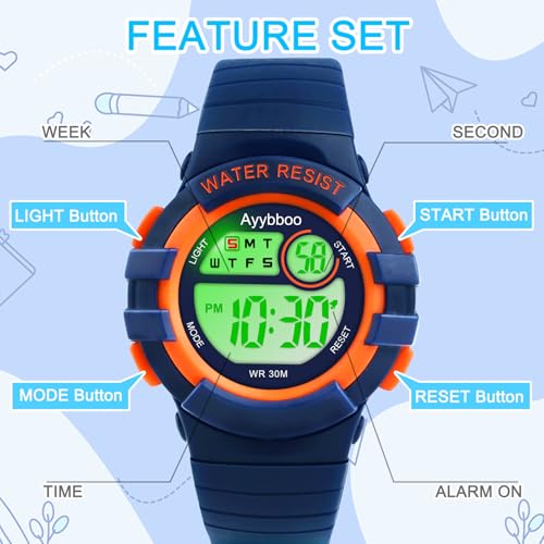 Detalle 2 de Reloj Infantil Digital Ayybboo para Niños y Niñas (4–16 años)