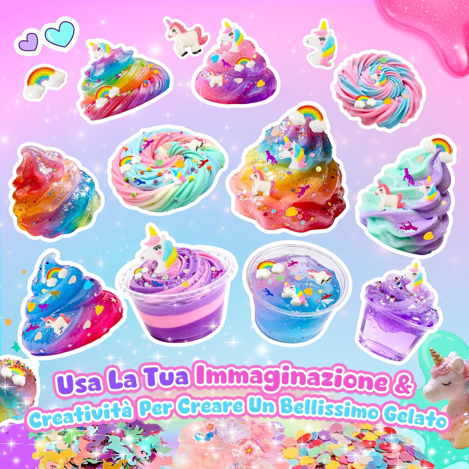 Thumbnail 4 de iKidiki Slime Unicorno Fluffy – Kit slime fai da te con unicorno per bambine 6–12 anni