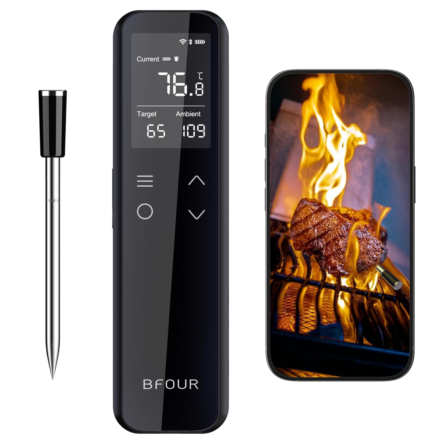 Detalle de BFOUR WiFi Fleischthermometer mit ±0,5 °C