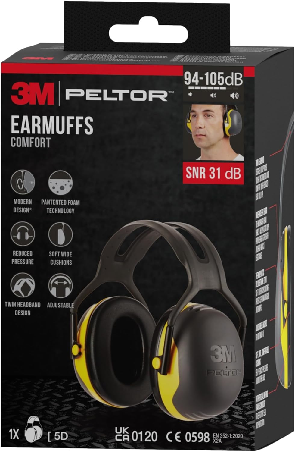 Thumbnail 5 de Peltor 3M X2AC1 X2 Earmuff – Gehörschutz mit 31 dB Dämpfung, 94–105 dB Nutzungsbereich