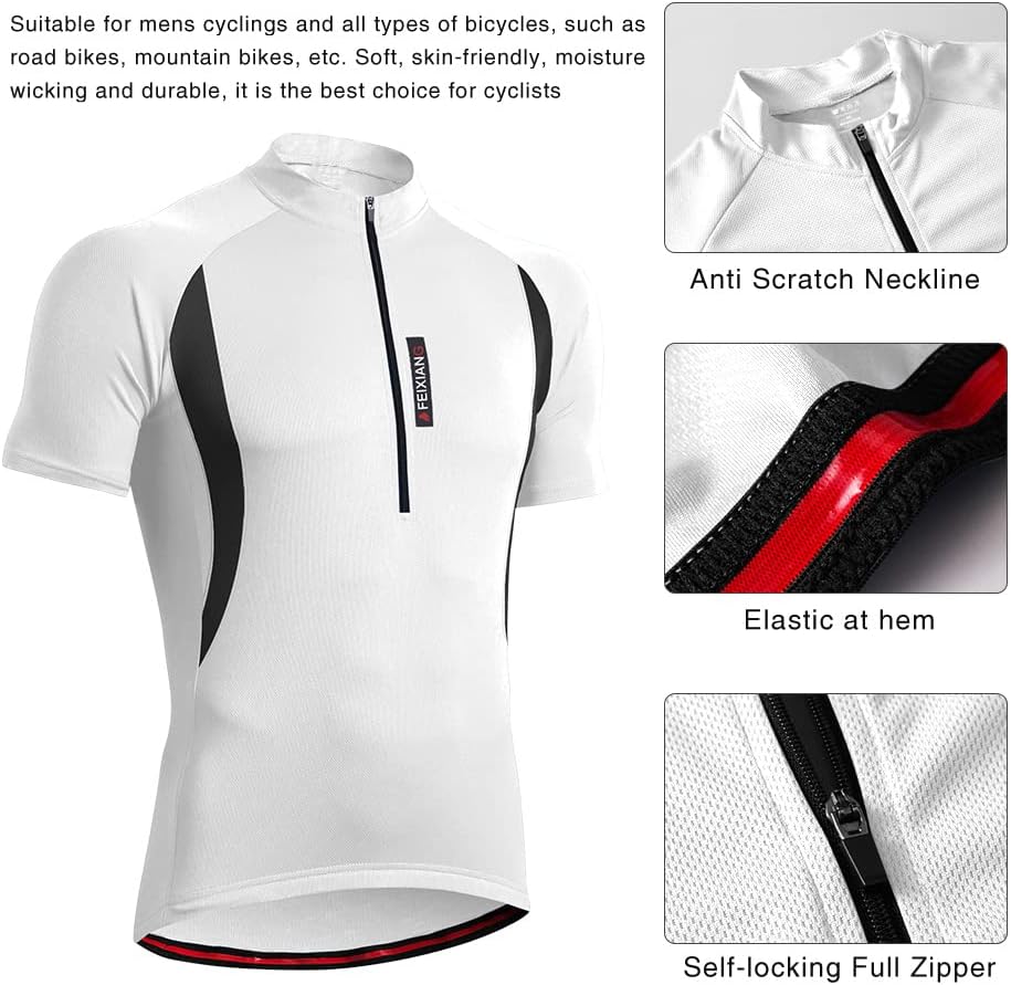 Detalle 2 de MEETWEE Magliette Ciclismo Uomo: maglia MTB/strada con 3 tasche e zip