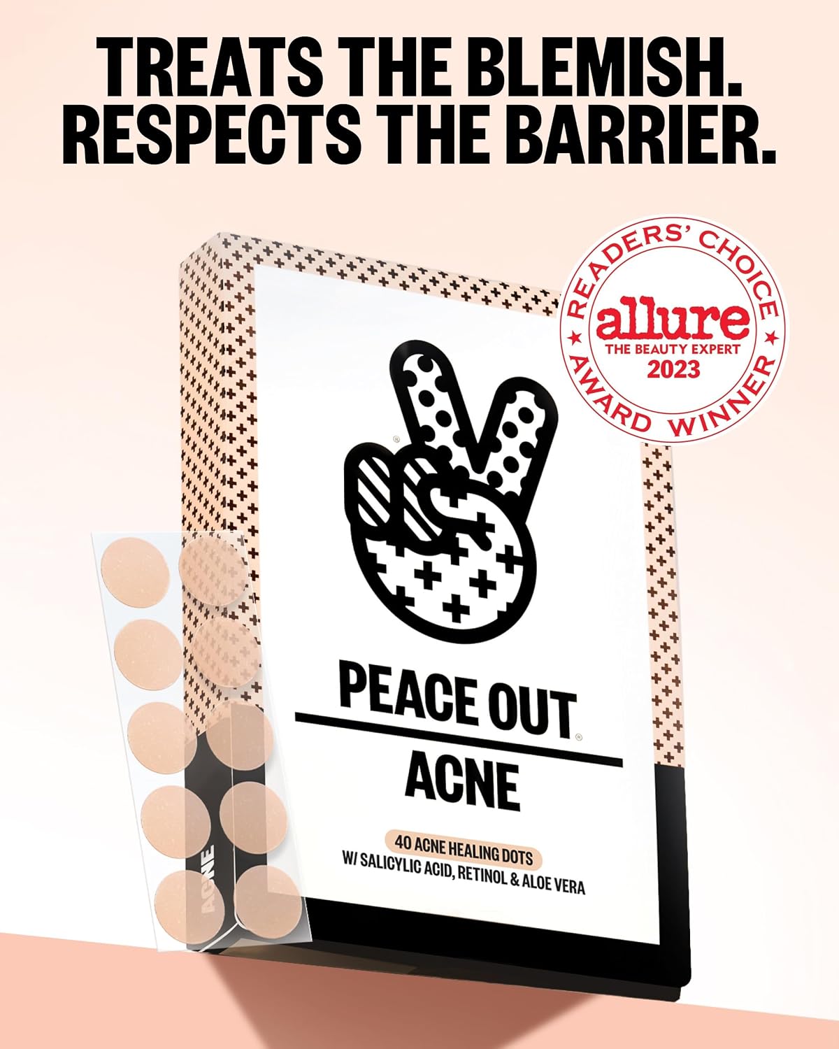 Thumbnail 6 de PEACE OUT Acne Healing Dots, 40 ct Hydrocolloid Patches with Salicylic Acid + Retinol