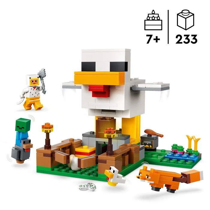 Thumbnail 1 de LEGO Minecraft Hühnerfarm 21585 – Bauernhof-Set mit Stall, Eierfunktion und Zaun
