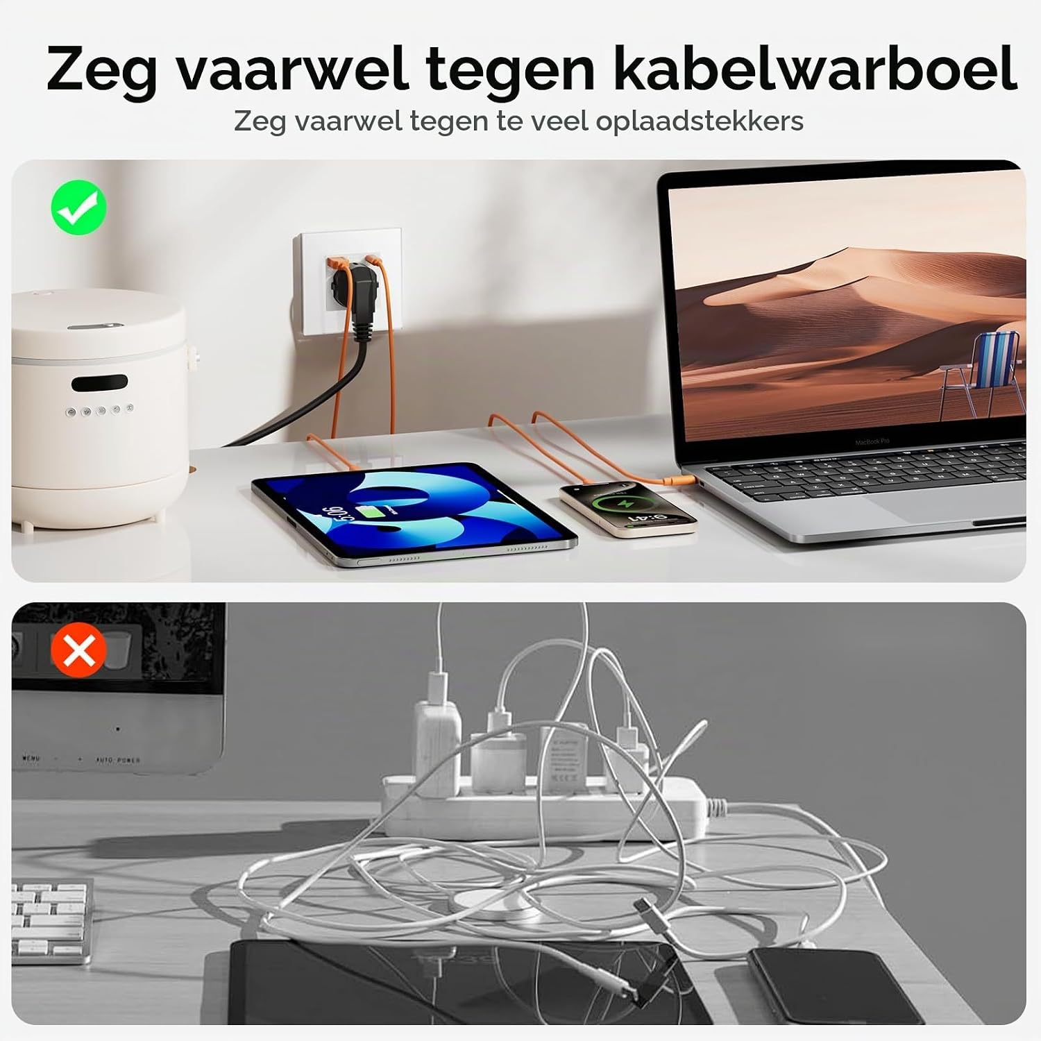Detalle de BSEED FK86EUSK1PDAC1W Schuko-stopcontact met USB-C 20 W en glazen paneel