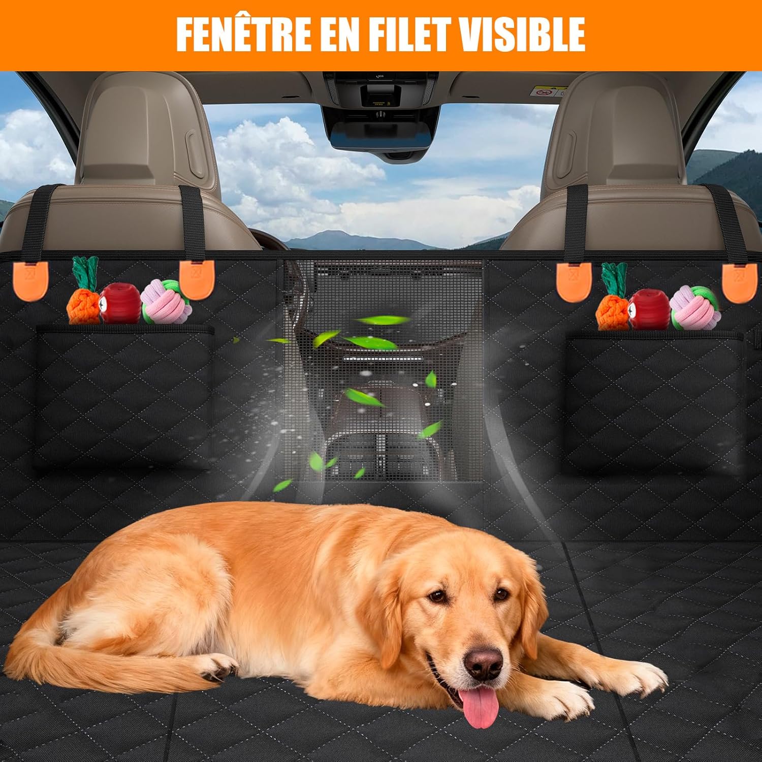 Detalle de BMaoBBo Hundedecke Auto Rückbank 135x60 cm – wasserdicht, kratzfest und 300 Pfund Traglast
