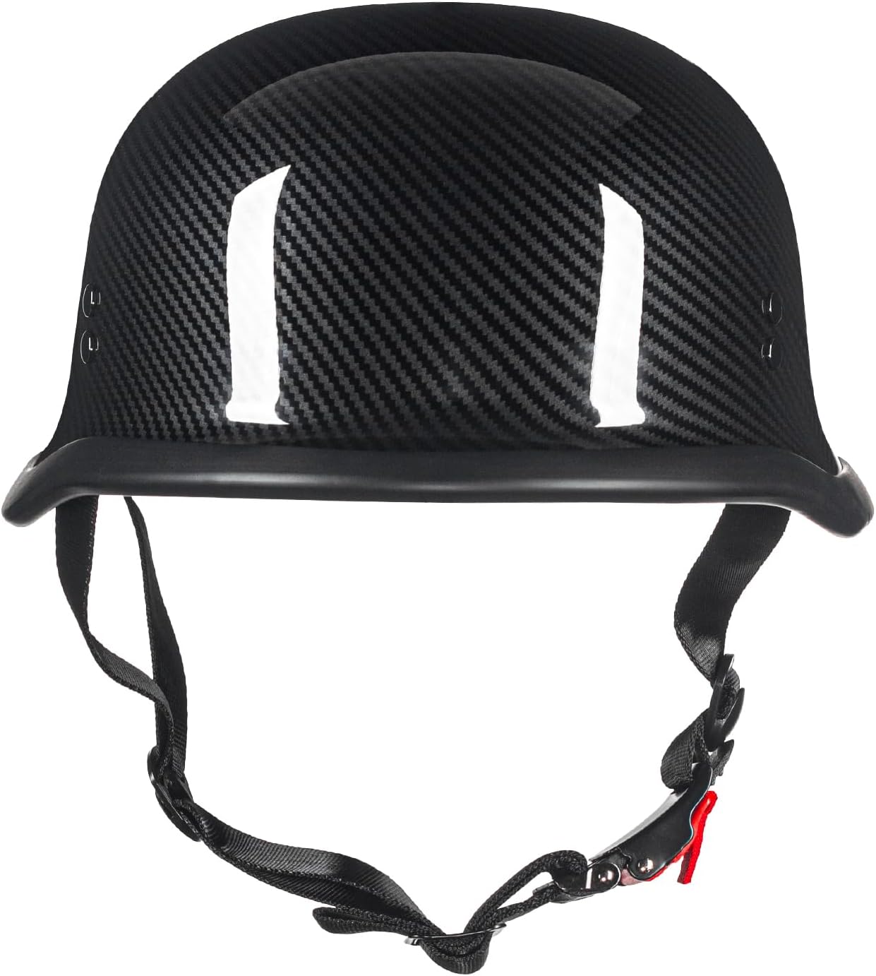 Detalle de Crown Racing German Style Half Motorcycle Helmet (Model-308) — DOT-Approved Open-Face Retro Helmet