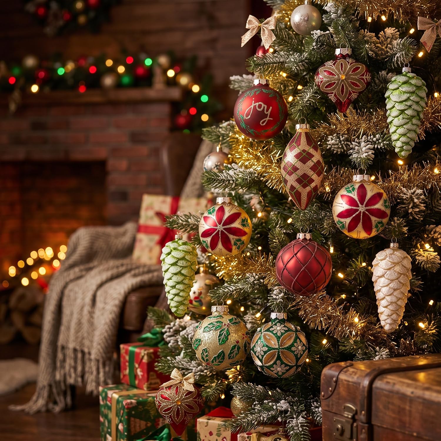 Detalle 2 de Valery Madelyn Glass Christmas Ornaments, 10-piece set