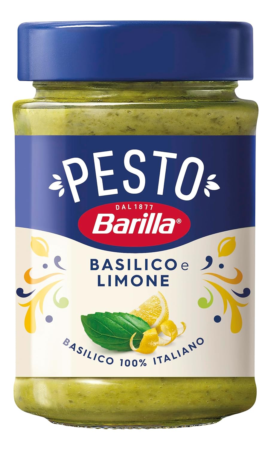 Detalle 2 de Barilla Pesto Basilico e Limone – Glutenfreies Basilikum-Zitronen-Pesto, 12x190 g