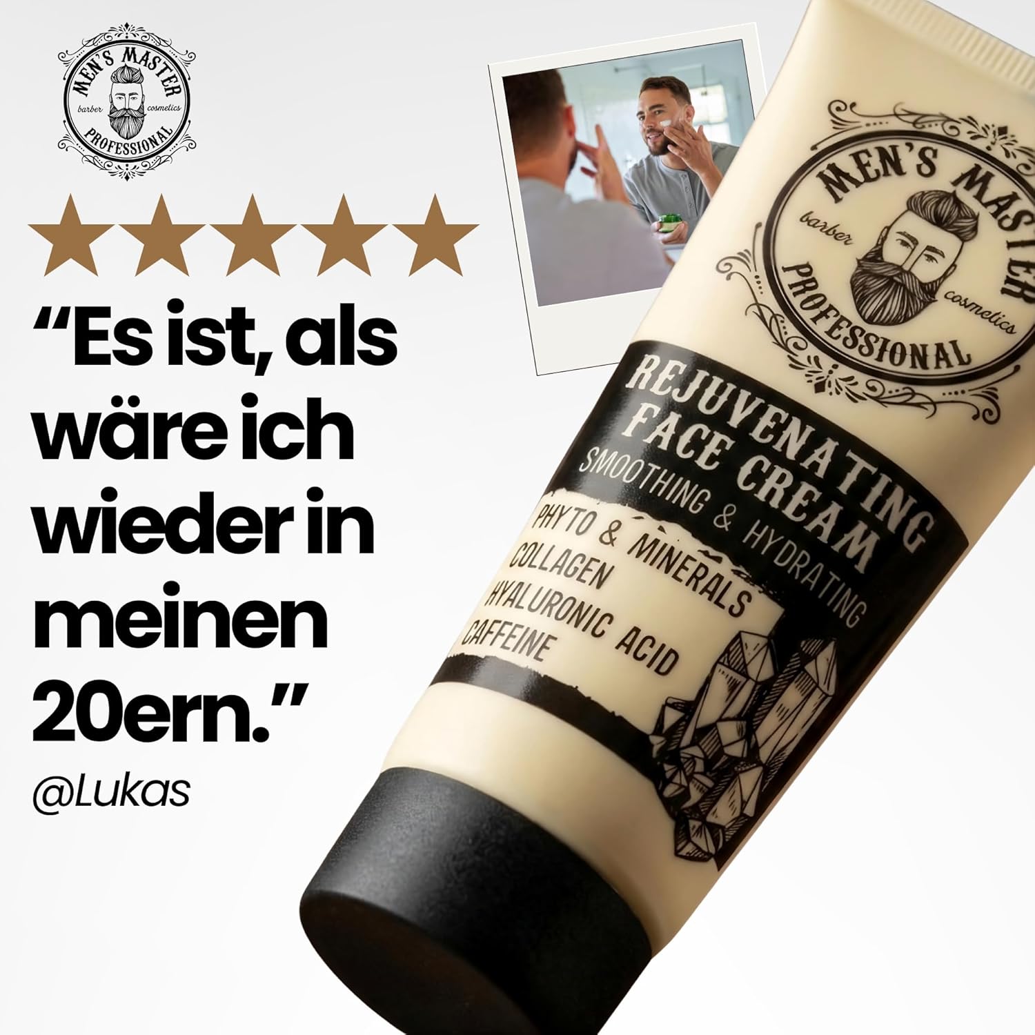 Detalle 2 de Men's Master Gesichtscreme – Anti-Aging Feuchtigkeitspflege mit Kollagen & Hyaluronsäure (75 ml)